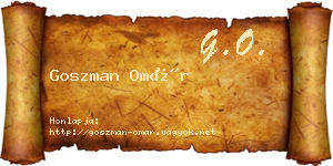 Goszman Omár névjegykártya